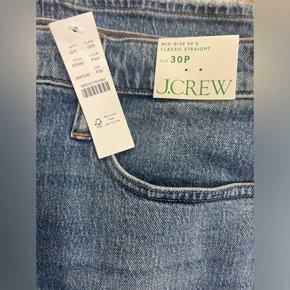 J Crew jeans, petite size 30 mid-rise 90s classic straight fit, pheasant wash - Picture 4 of 9